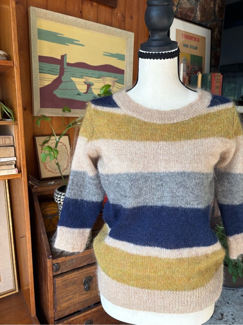 Esprit Angora Blend Stripe Sweater M